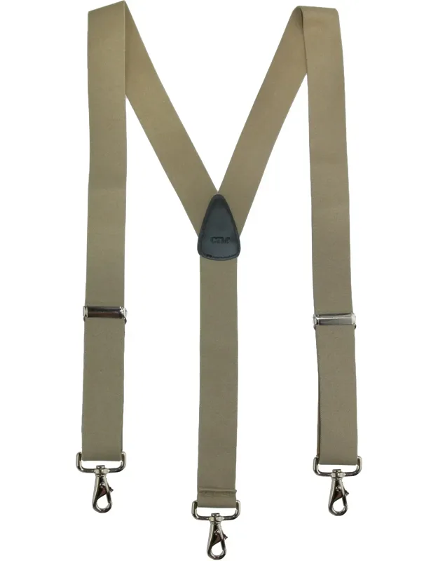 Big & Tall Elastic Solid Color Y-back Suspenders With Swivel Hook Ends
