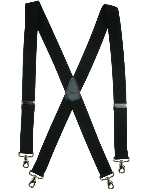 Elastic Solid Color X-back Suspenders With Swivel Hook Ends