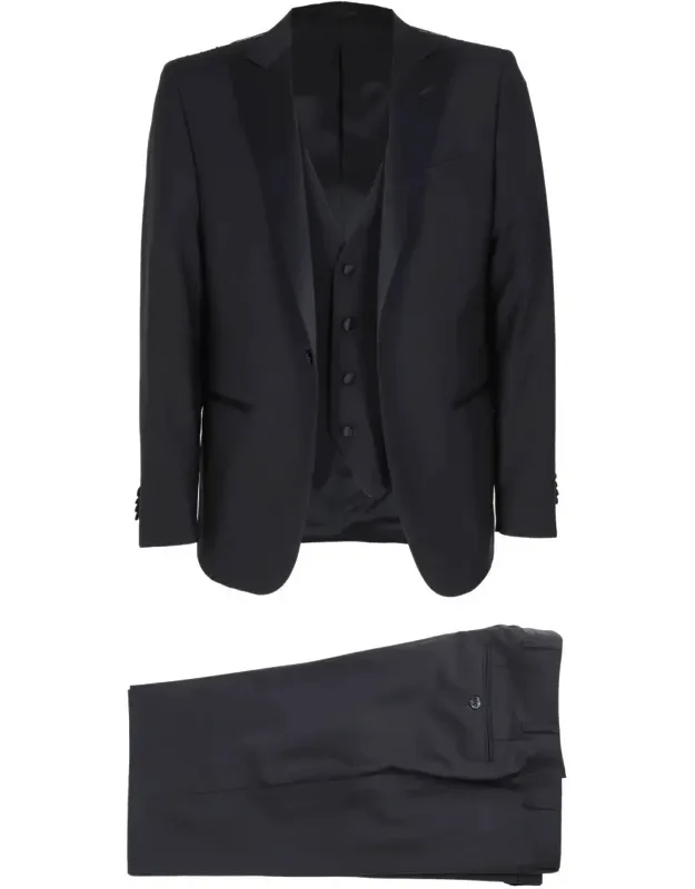 Single-breasted Suit With V-neck Vest