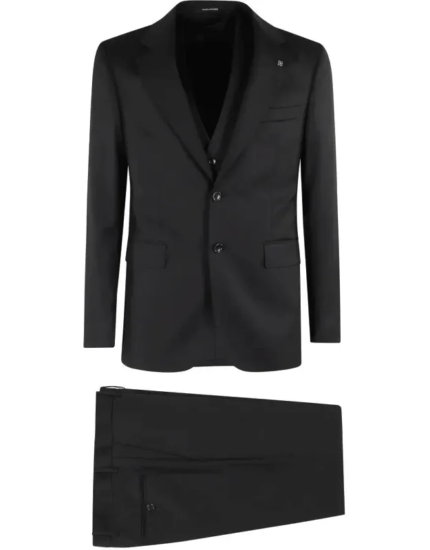 Napoli Suit With Classic Vest In Virgin Wool