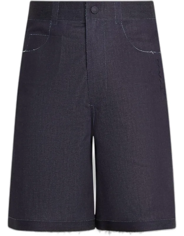 Trompe L'oeil Stretch Denim Bermuda Shorts