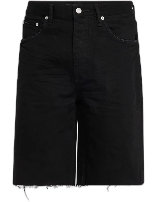 Midnight Black Denim Shorts