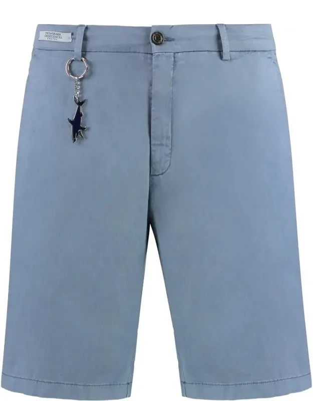 Cotton Bermuda Shorts With Two Side Pockets And Buttoned Back Welt Pockets