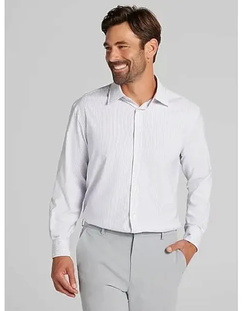 Modern Fit Performance Stripe Dress Shirt