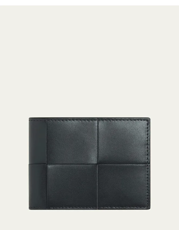 Cassette Bicolor Intreccio Leather Bifold Wallet