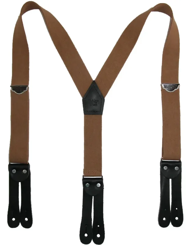 Elastic Button End Double Face Suspender With Bachelor Buttons