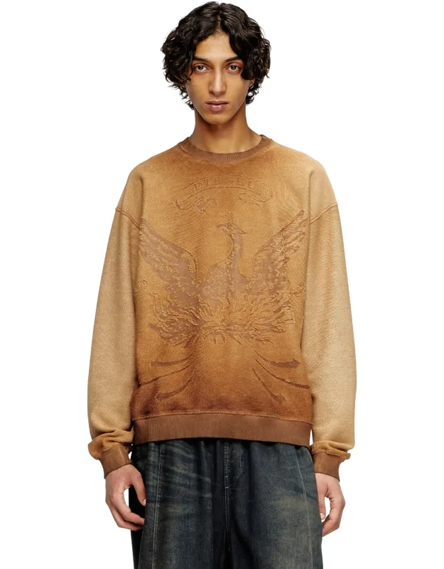 Faded Sweatshirt With Devoré Phoenix Logo