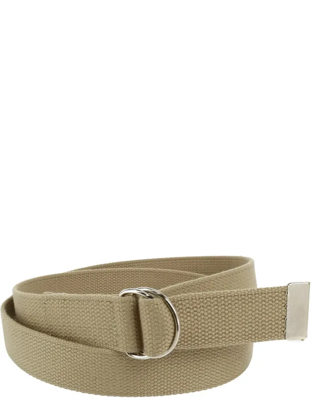 Cotton Web Belt With D Ring Buckle - Durable Cotton & Silver Finish Hardware