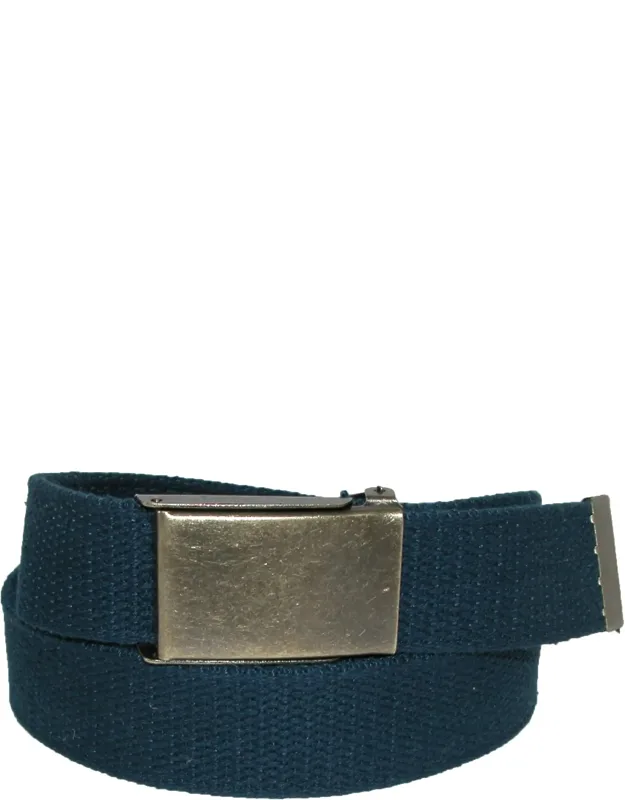 Big & Tall Fabric Belt With Brass Flip Top Buckle