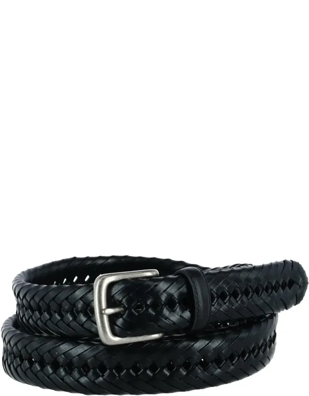 Tubular Leather Braided Belt
