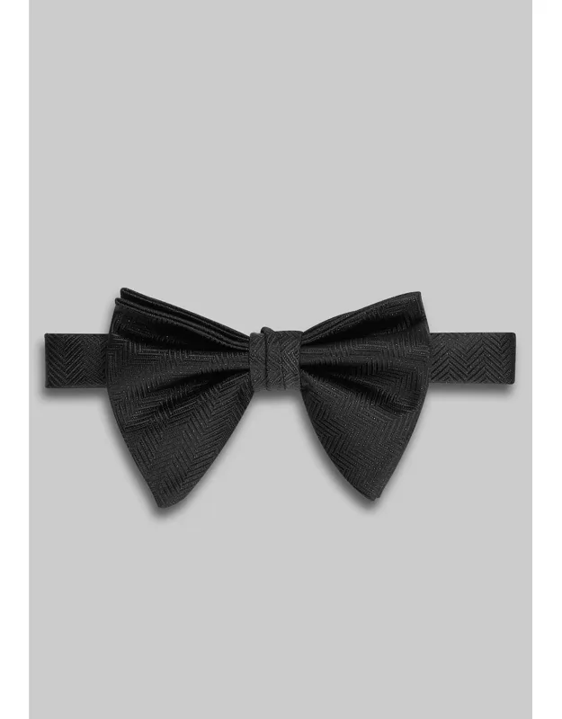 Herringbone Teardrop Pre-tied Bow Tie