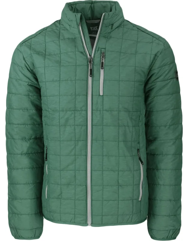 Cutter & Buck Rainier Primaloft Eco Insulated Puffer Jacket - Wind & Water Resistant, Packs Into Its Own Pocket