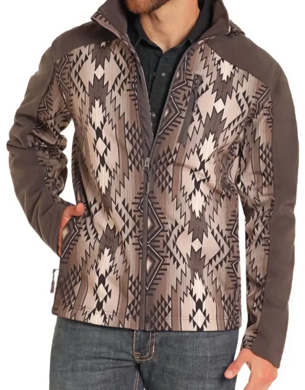 Aztec Printed Softshell Jacket