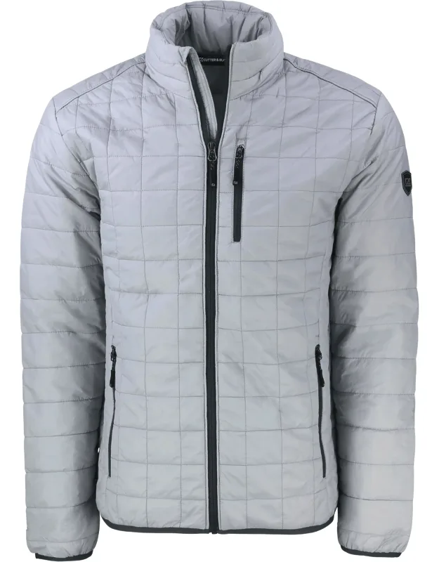 Cutter & Buck Rainier Primaloft Eco Insulated Puffer Jacket - Wind & Water Resistant, Packs Into Its Own Pocket