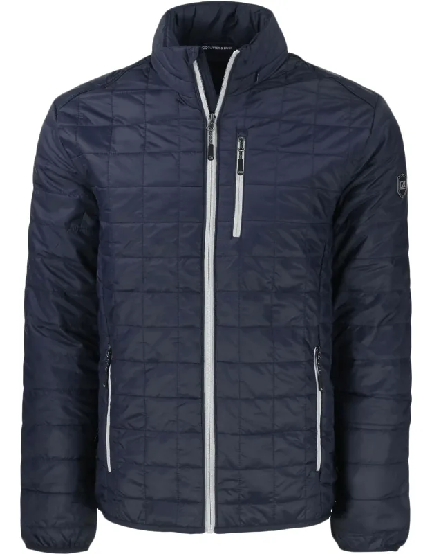 Cutter & Buck Rainier Primaloft Eco Insulated Puffer Jacket - Wind & Water Resistant, Packs Into Its Own Pocket