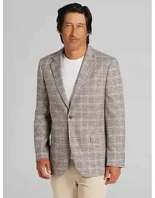 Nautica Modern Fit Fancy Tweeds Plaid Sport Coat Notch Lapel, Two-button Closure