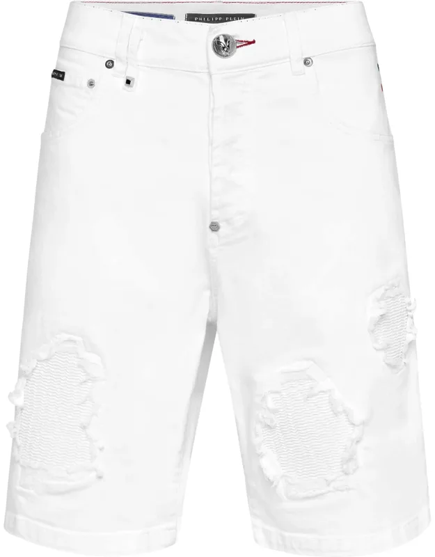 Distressed Denim Shorts