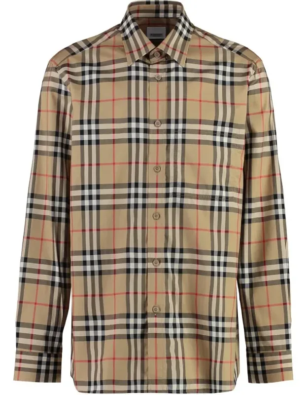 Check Print Shirt With Rounded Hem