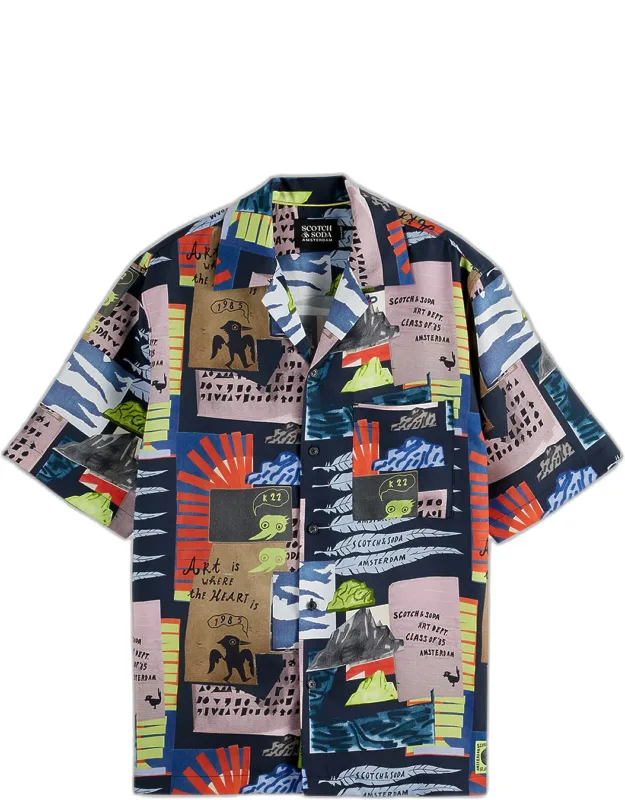 Relaxed-fit Tencel Graphic Short-sleeve Shirt