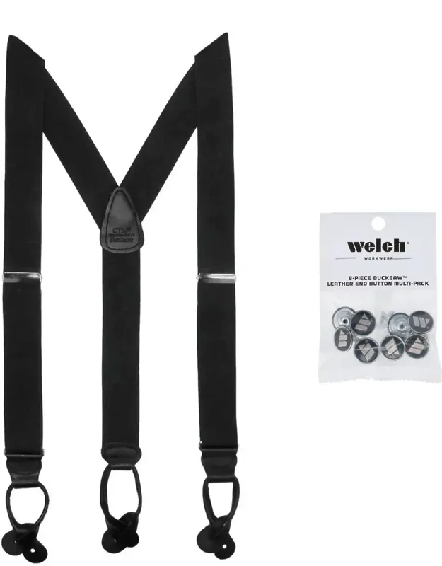 Elastic Button End Dress Suspender With Adjustable Length And Y-back Style