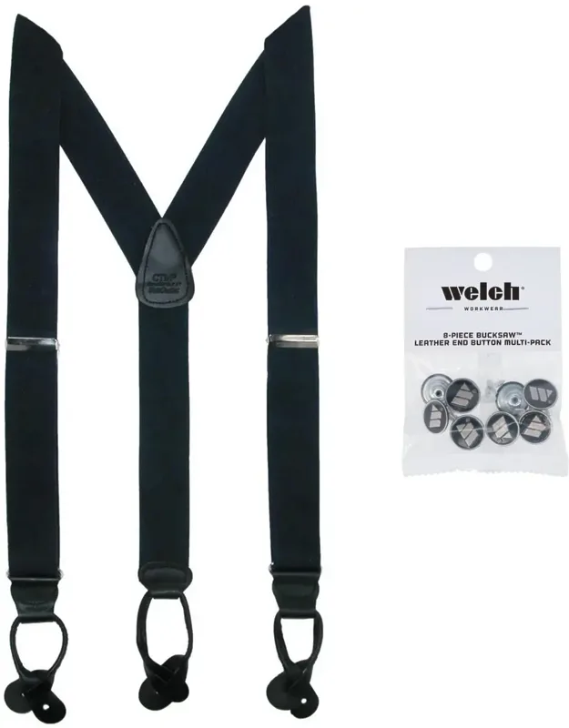 Elastic Button End Dress Suspender With Adjustable Length And Y-back Style