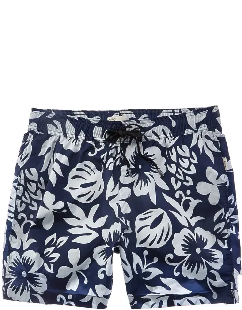 Charles Swim Trunk With Elastic Drawstring Waist And Zippered Back Pocket