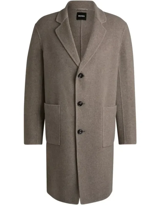 Relaxed-fit Coat In A Micro-patterned Wool Blend