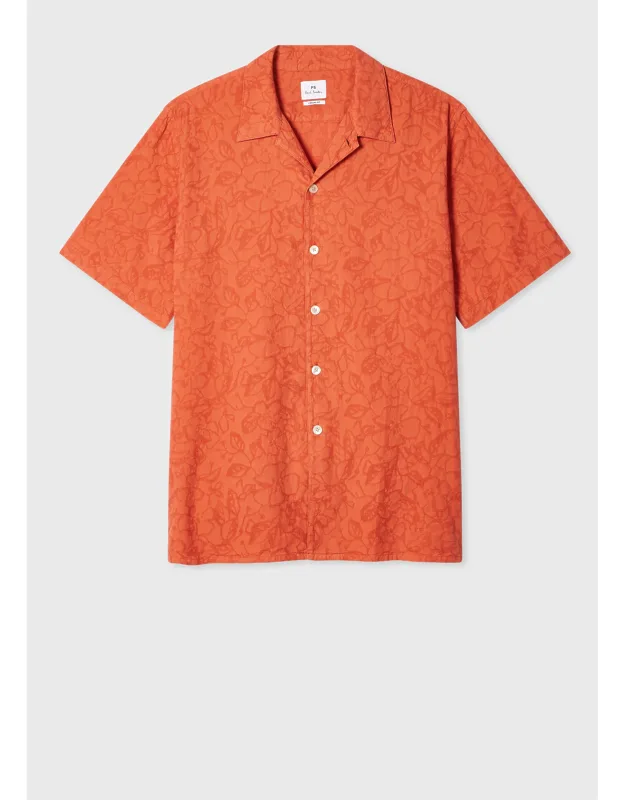 Textured-jacquard Short-sleeve Shirt