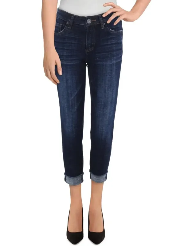 Crop Denim Straight Leg Jeans