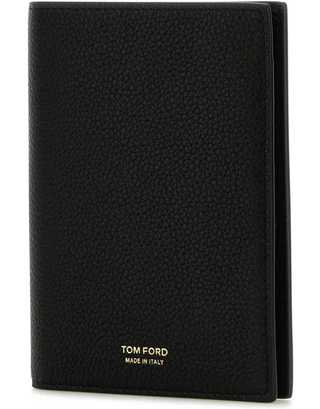 Passport Holder In Grainy Leather With Folding Opening