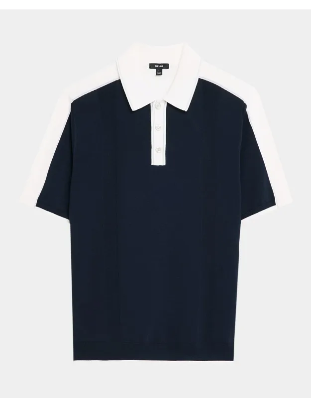 Pentel Color-block Knit Polo Shirt