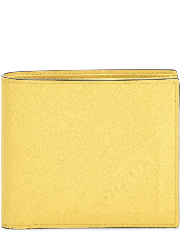 Saffiano Logo Embossed Bifold Wallet