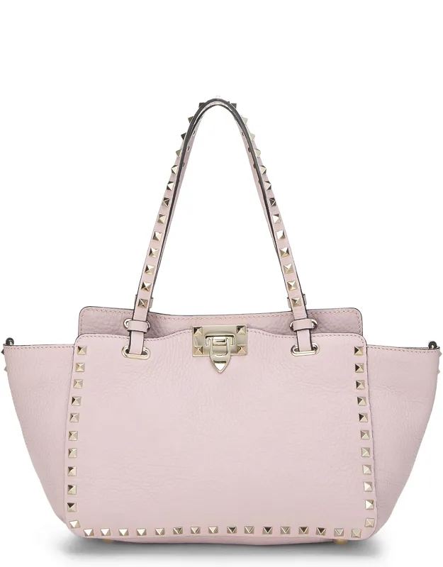 Leather Rockstud Spike Tote Bag