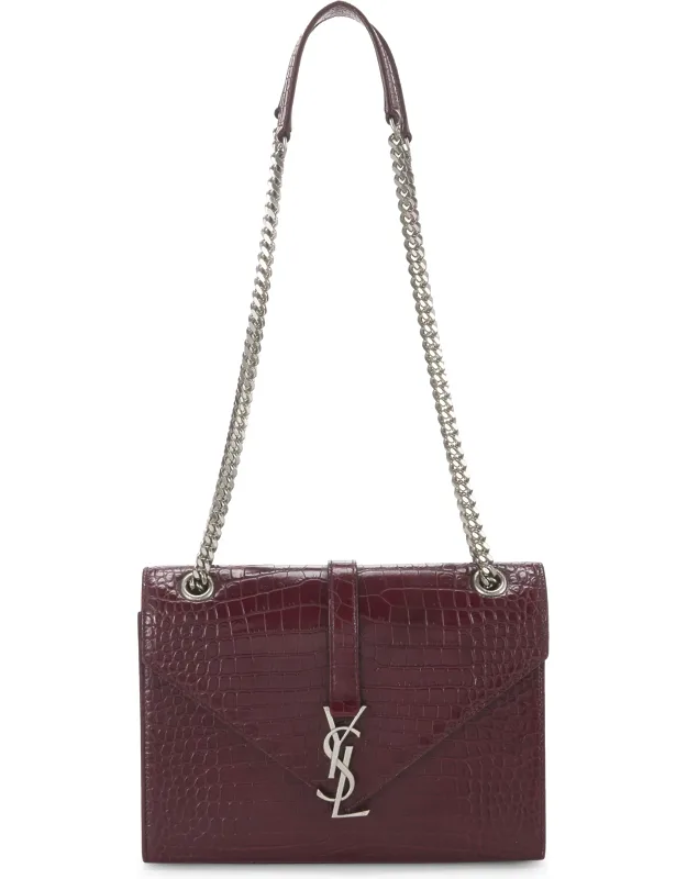 Embossed Envelope Chain Shoulder Bag