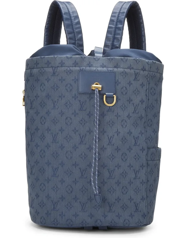 Monogram Denim Chalk Backpack