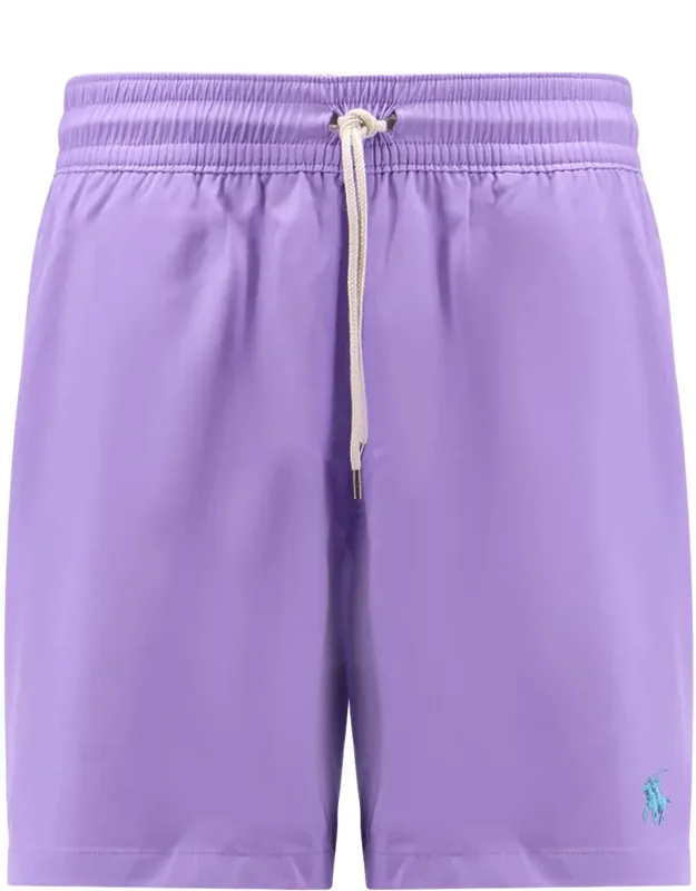 Nylon Swim Trunks With Logo Embroidery