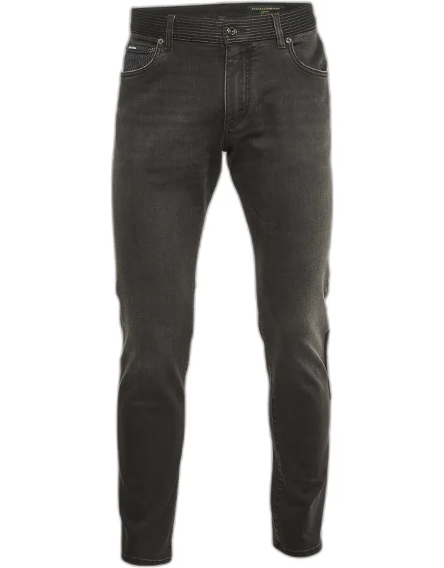 Dark Grey Denim Slim Jeans