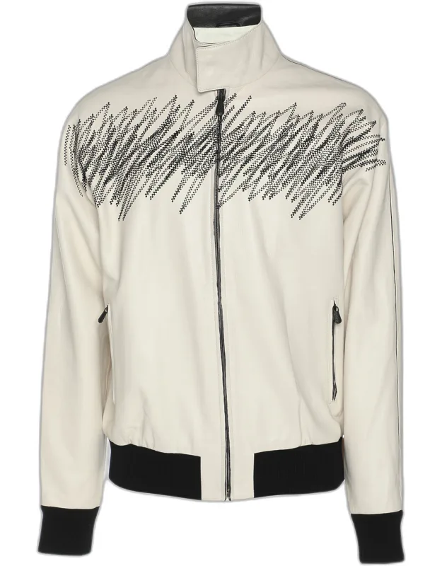 Embroidered Leather Jacket