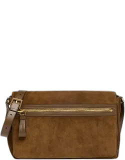 Buckley Suede Large Flap Messenger Bag