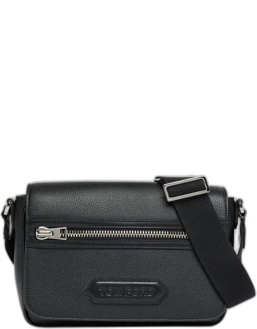 Soft Grain Leather Flap Messenger Bag