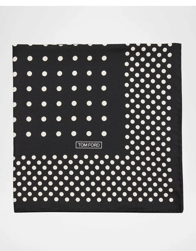 Silk Pocket Square In Multidot Pattern