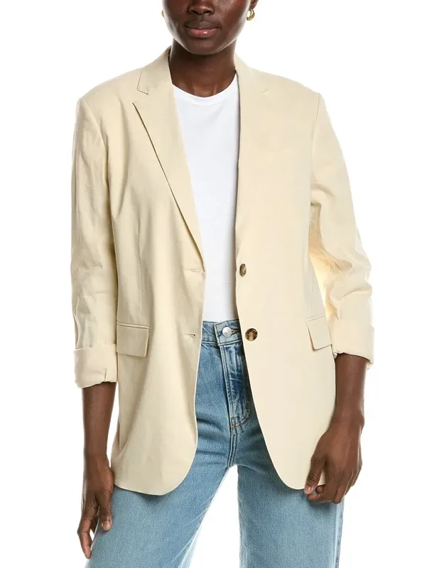 Rolled Sleeve Linen-blend Jacket