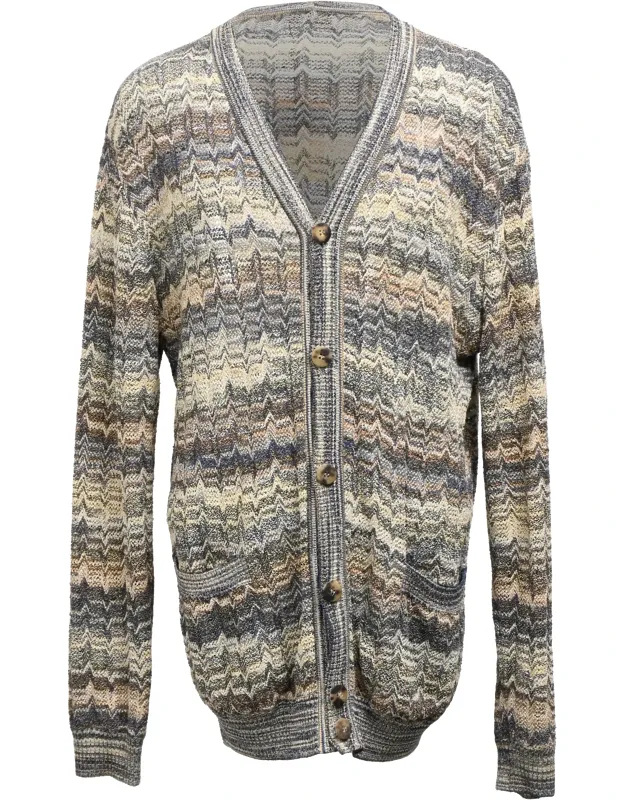 Zigzag Buttoned Cardigan