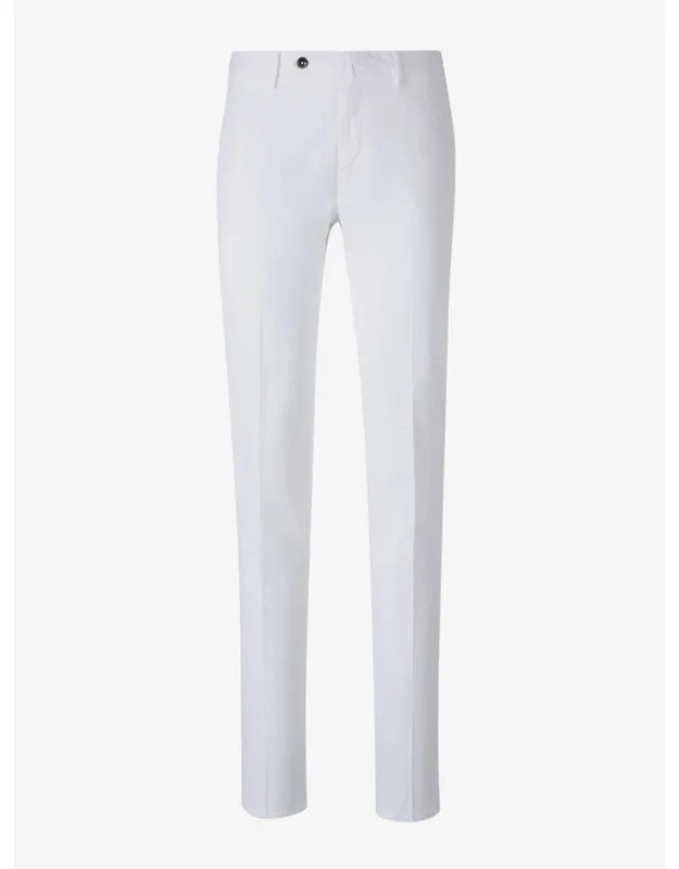 Pt Torino Slim Chino Pants Made Of Stretch Cotton Fabric, Two Side Pockets