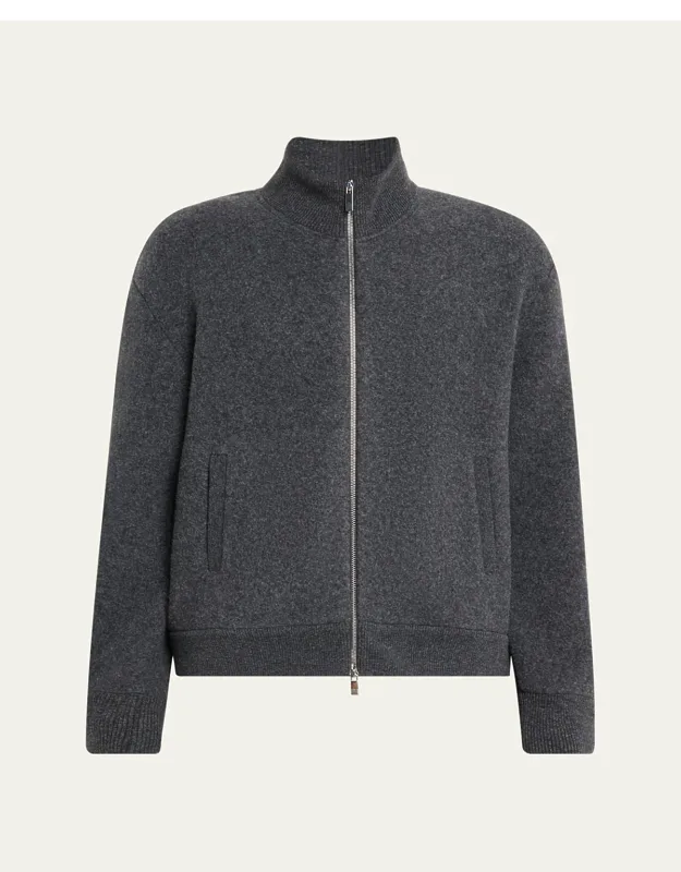 Wool Fleece Full-zip Bomber Jacket