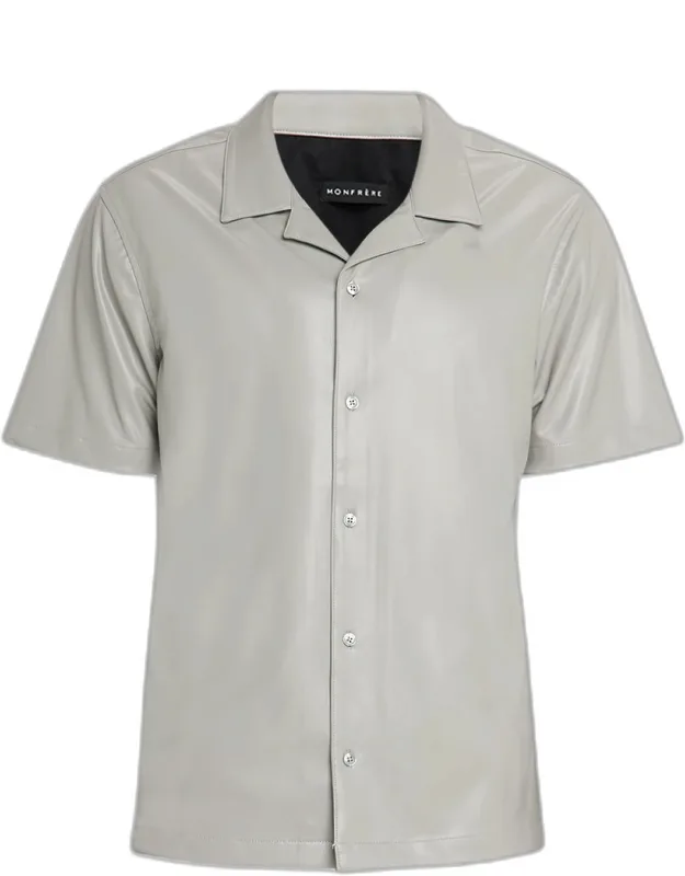 Bond Faux Leather Camp Shirt