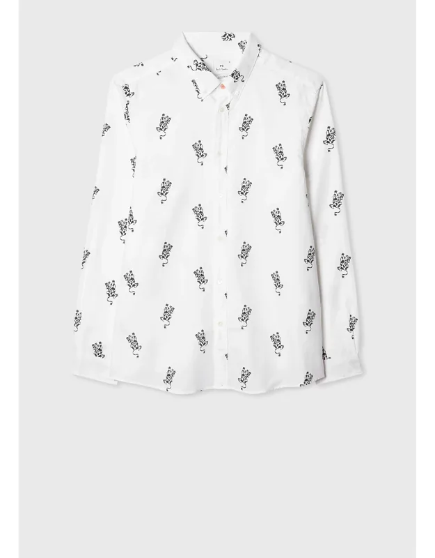 Regular-fit Cotton 'cow' Print Shirt