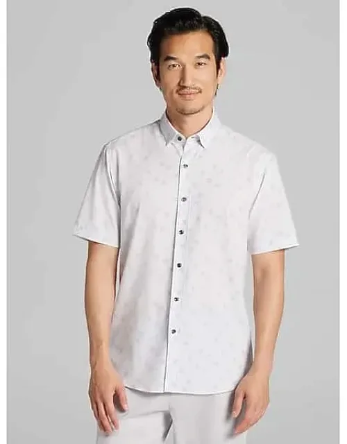 Big & Tall Slim Fit 4-way Stretch Short Sleeve Button Up Shirt