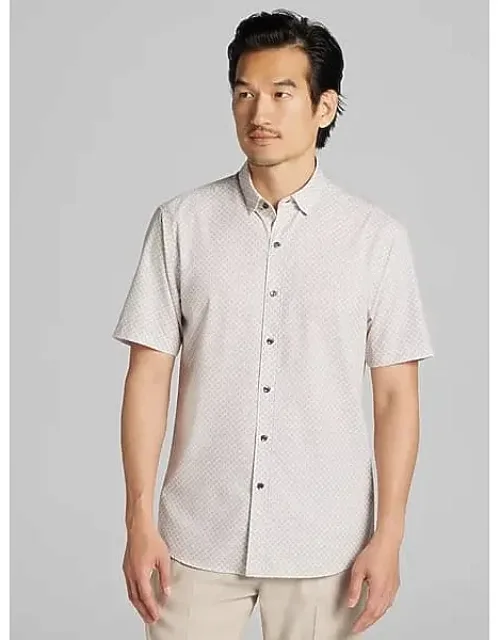 Slim Fit 4-way Stretch Short Sleeve Button Up Shirt