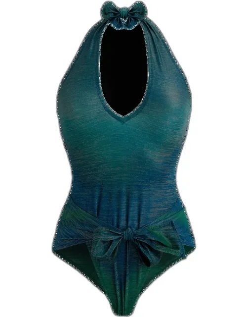 Low Cut To Tie One-piece Swimsuit